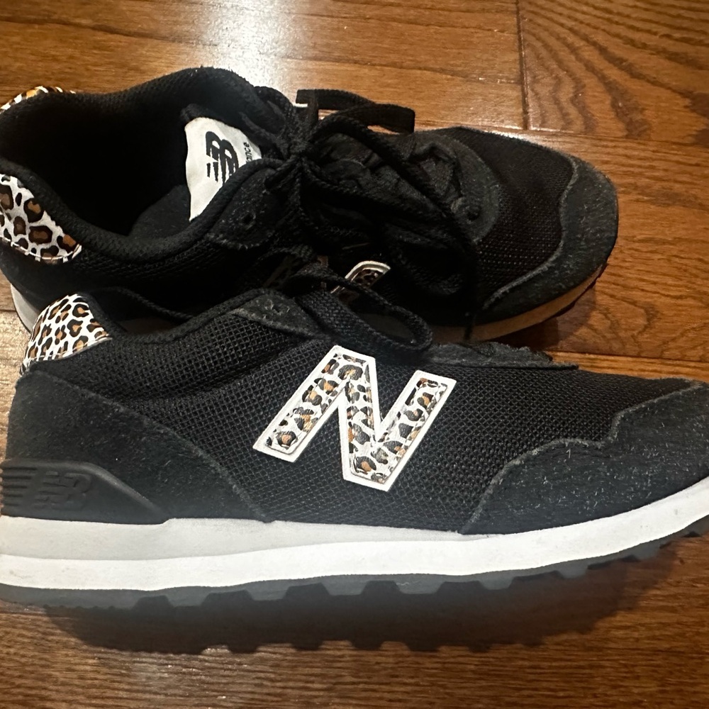 New Balance Black and Leopard Print Sneakers